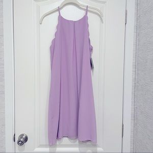 NWT Sleeveless Halter Neck Scalloped Chiffon Shift Dress